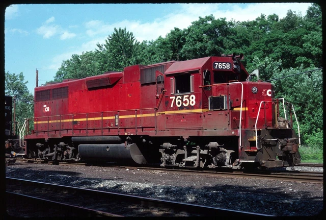 Original Rail Slide - CR Conrail 7658 Kingston NY 7-1981
