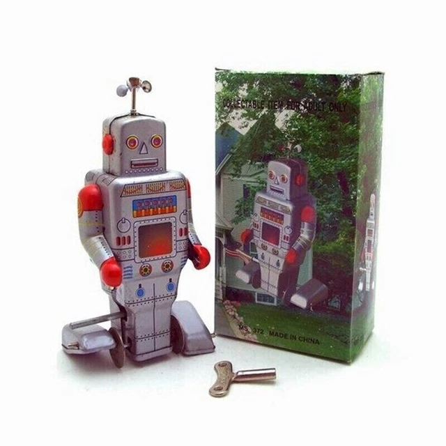 Vente Jouet robot mécanique en métal, tôle et fer blanc