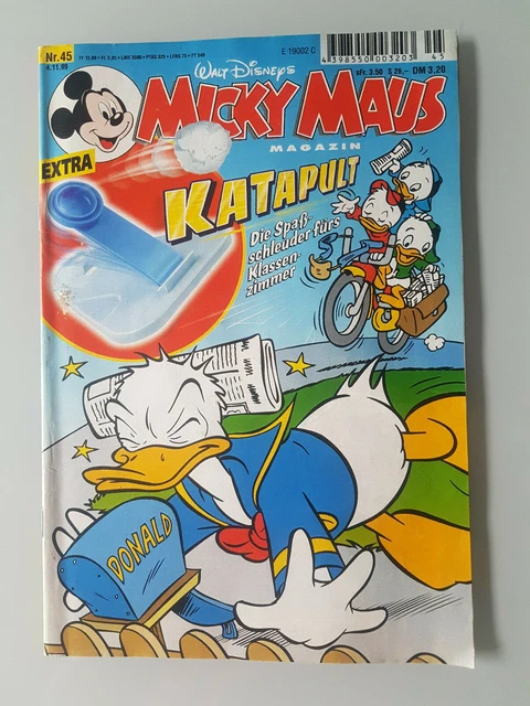 Micky Maus Comicheft Nr. 45 1999 mit Guiness World Records Sammelkarten