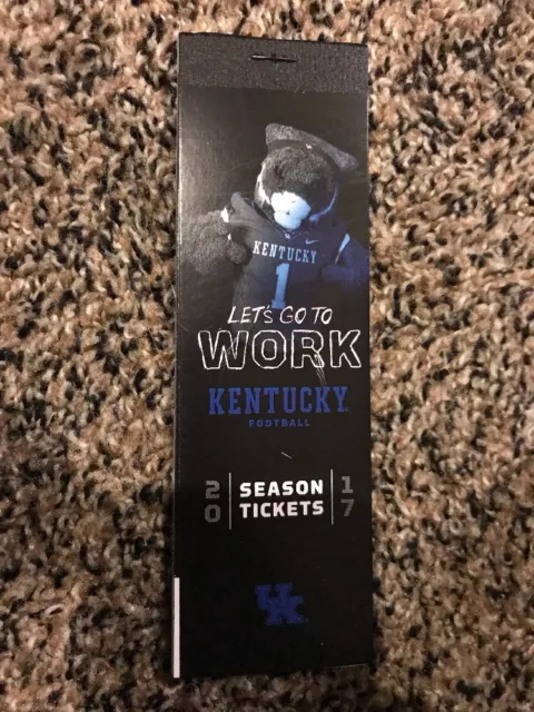 2017 Kentucky Wildcats College Football Season Ticket Stub Strip Sheet Set