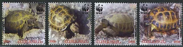 Armenia Cat# 364-7 WWF Turtles of Armenia set of 4 (Not listed in Scott catalog