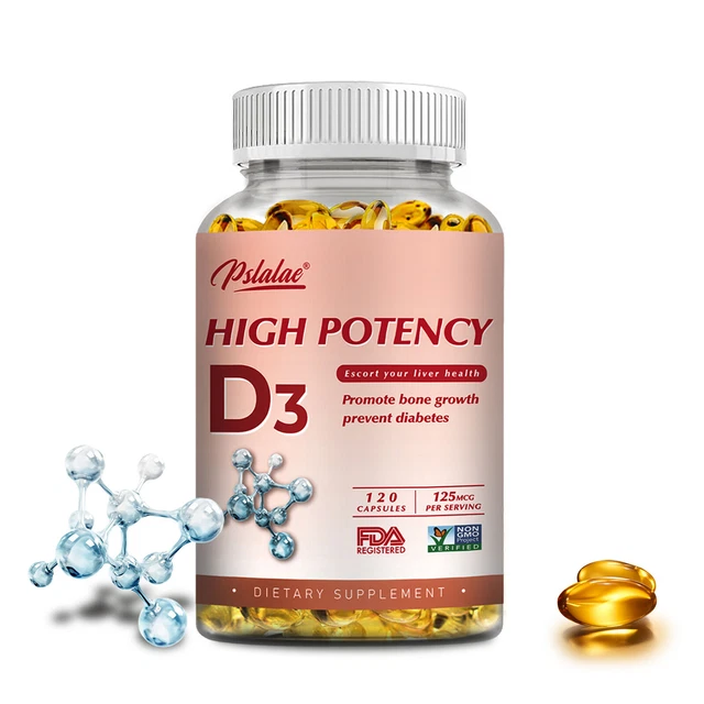 HIGH POTENCY D3 5000 IU Supplement Bone, Teeth & Muscle Health