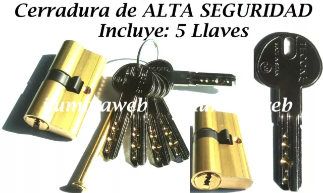 Cerradura TC6 3030L 15 ALTA SEGURIDAD Cilindro Anti Taladro, Ganzua Bombin TECON