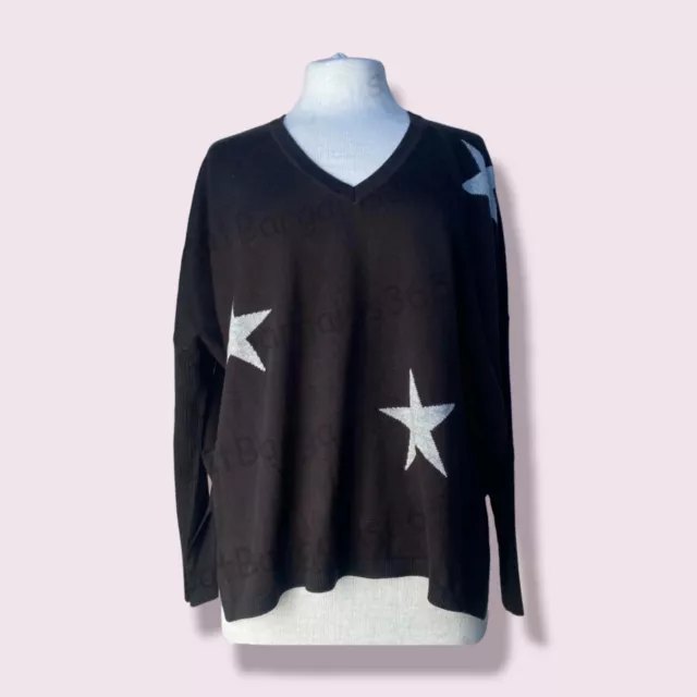 LADIES DKNY JEANS Oversize Star Jumper Sweater Black M BNWT 12.50