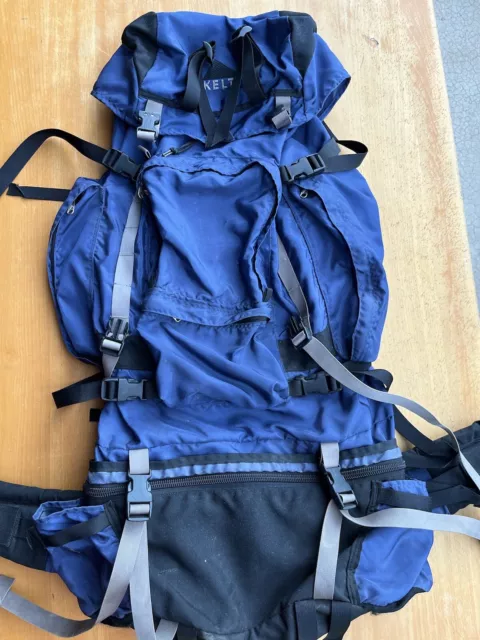 Kelty Pawnee 55 Backpack Hiking Camping 25” x 16” W Pockets Internal Frame Blue