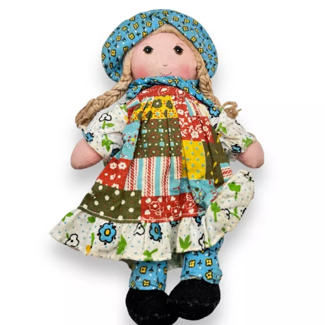 9" Original Holly Hobbie 1970's Knickerbocker Rag Doll in Little Prairie Dress