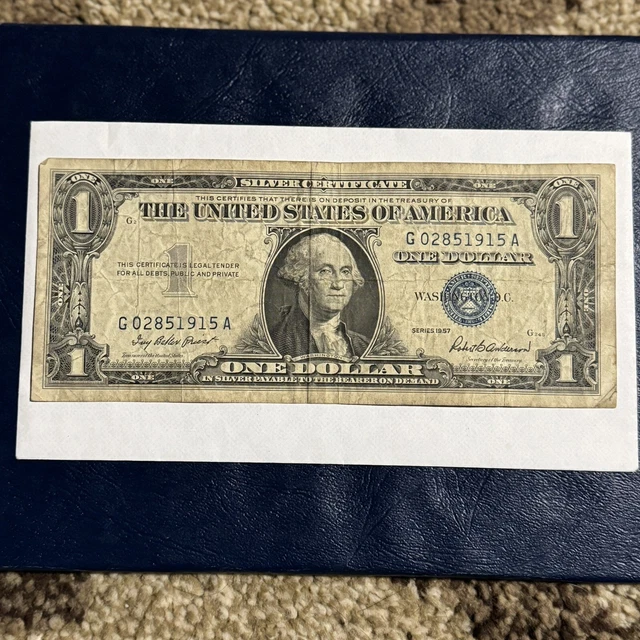 One Rare Blue Note 1957 1 Dollar Bill Silver Certificate Series 1957