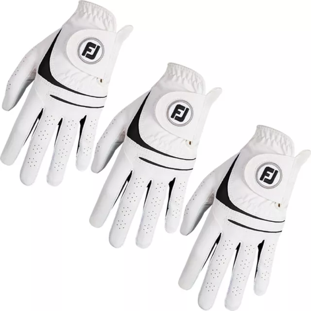 FootJoy Mens Weathersof 3 Pack Golf Gloves Left Hand (Right Handed Golfer) New