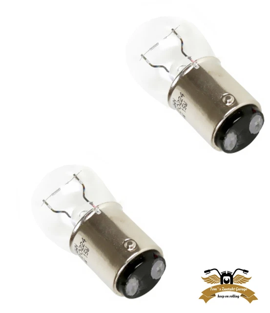 2 x Birne BA15D 12V 15W 18x37 mm glas klar Lampe Mofa Moped Mokick Motorrad