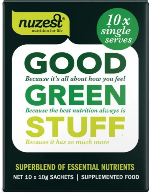 Nuzest Good Green Stuff Superblend Essential Nutrient 10x10g Sachets DATED 02/19 2