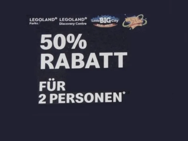 50% Rabatt Gutschein Code 2 Personen ✅ Legoland ✅Heide Park ✅Madame Tussauds ...