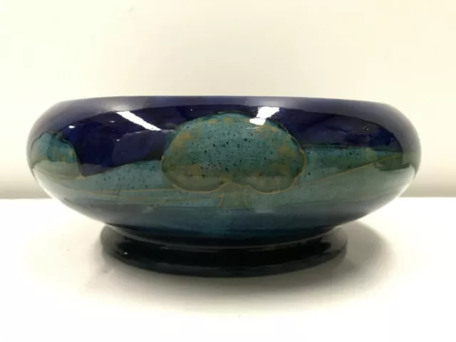 Original William Moorcroft “Moonlit Blue” Fruit Bowl Circa 1930s Hand Signed 3