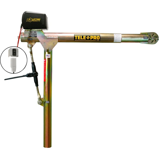 OZ Lifting Products Tele-Pro Davit Crane w/DC Winch- 500-Lb Cap 58 1/4in Height