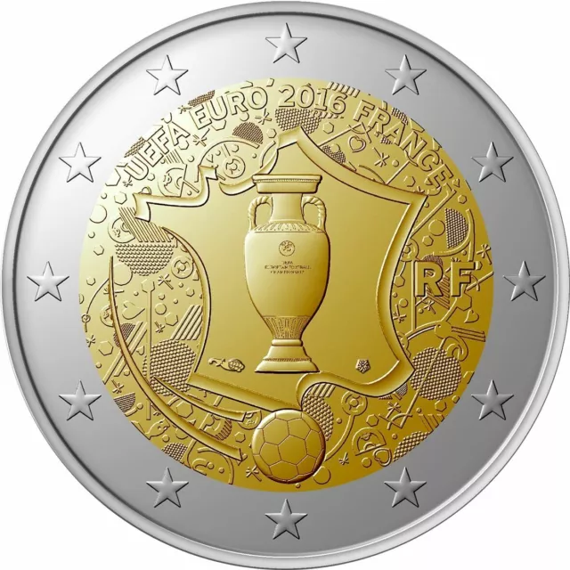 PIECE COMMEMORATIVE 2 EUROS FRANCE UEFA Euro Football 2016