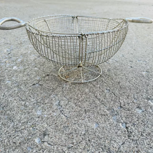 LARGE Mid-Century French Wire Kitchen Basket and Colander ~Farmhouse Cottagecore 2