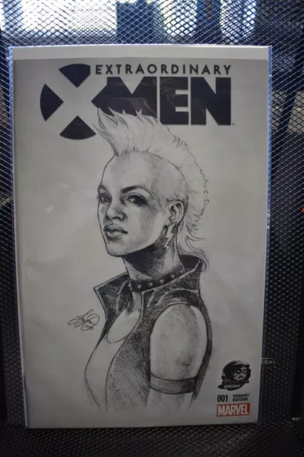 Extraordinary X-Men #1 Phantom Siya Oum B&W Sketch Variant Marvel Comics 2016