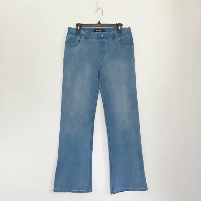 BETABRAND LARGE BLUE Vintage Wash Pull On Yoga Denim Bootcut Pants