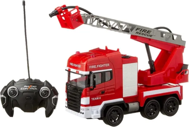 Camión de rescate de bomberos con control remoto para niños de 2,3,4,5,6...
