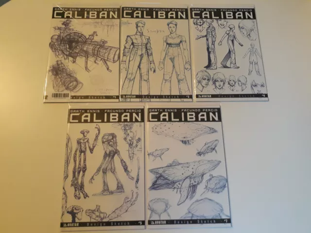 Caliban Garth Ennis Design Sketch editions: #1/3/4/5/7 Avatar Press