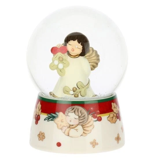 Boule De Neige THUN Con Volpe - Sfera Di Natale In Ceramica Dipinta A Mano, Decorazione Collezionabile