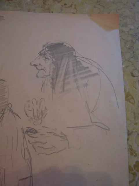 Vintage Antique Début 20th Siècle Edward Comly Trego Crayon Dessin Ancien Femme 2