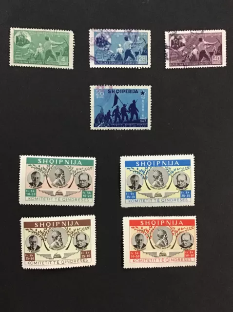 ALBANIA 1947 F-VF MH & Used Sc#396,400-401,405, Partial Sets ￼Plus      (W31)