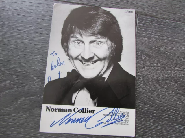 Norman Collier Northern Comedian Early Original Hand Signed Promotional Photo