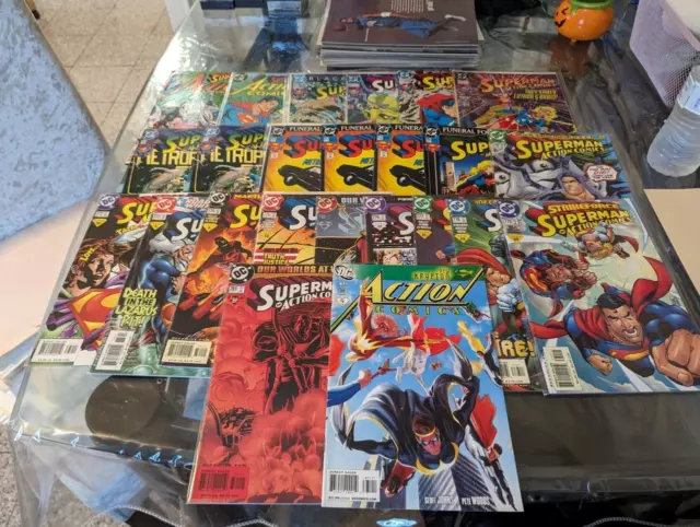 Lot of 24 DC Comics Superman Featured In Action Comics Copper Age Comic Books