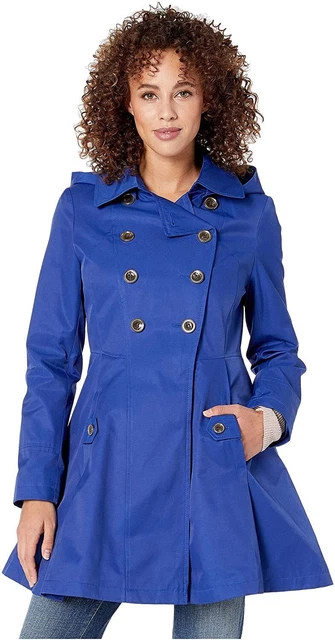 Via Spiga Womens Hooded Skirted Water Resistant Trench Coat XS