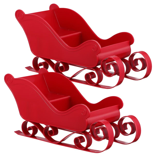 2 Pcs Traîneau De Noël Plastique Bol À Collation Porte-collation Décoration