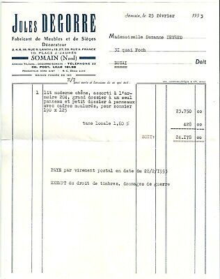 Facture.AM19870.Givet.1923.Emile Codevelle.Meubles.Sièges.Rideaux.Tenture.Canna 