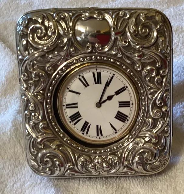 Large Vintage Swiss Goliath Type Pocket Watch And Silver Display  Case