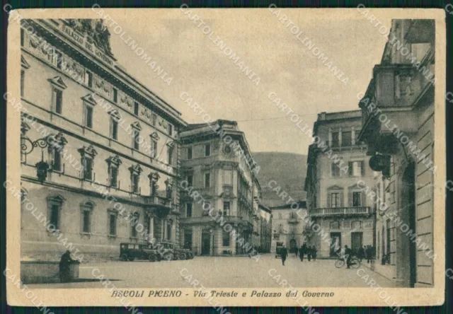 Ascoli Piceno Città Palazzo del Governo Auto FG cartolina ZK6871