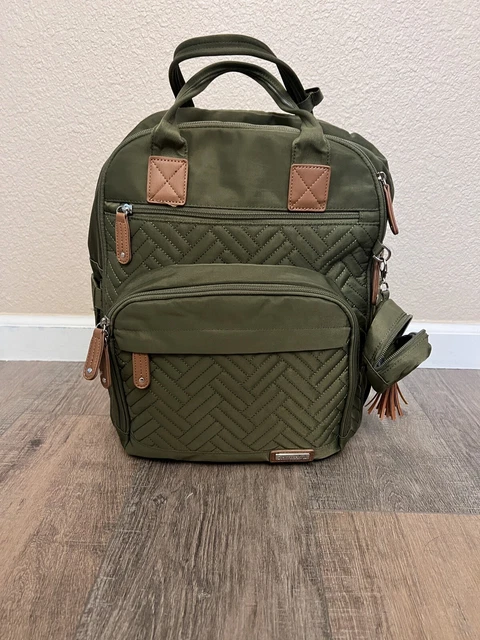 Iniuniu Green Baby Diaper Bag Backpack 14x14x7”