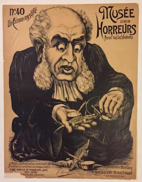 Musée des Horreurs No 40: Un Caïman Mystifié, Original-Plakat von LENEPVEU, 1900