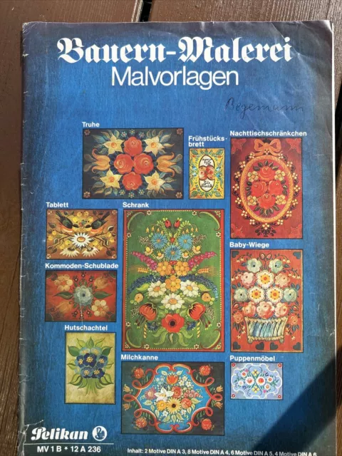 Bauernmalerei Malvorlagen Pelikan DIN A 3-6, Zum Abpausen, Vollständig