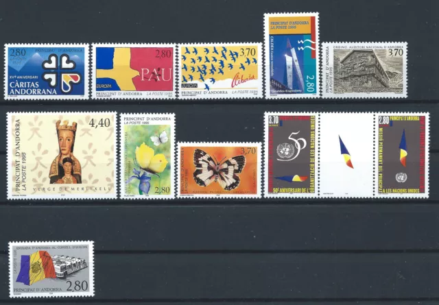 Andorre Lot 11 Tp Neuf** (MNH) Année 1995 - Manque N°454/55