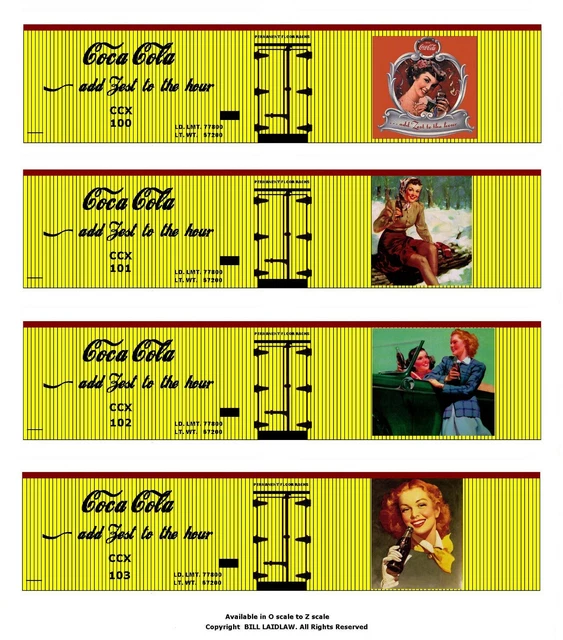 12 WOODERA HO scale boxcars Coca Cola set, printed reefer sides £7.62