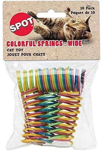 Ethical Pet Spot Colorful Springs Wide 10 count  Short Spiral Cat Toys - 3 Pack