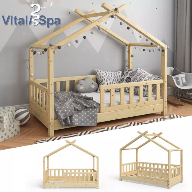 VITALISPA cama infantil cama para hogar DESIGN 70x140 valla niños madera casa