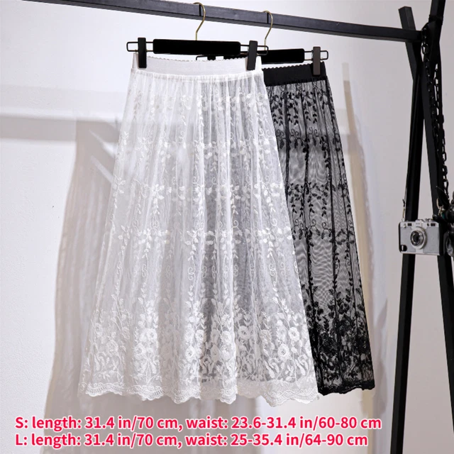 Jupe Plissée Asymétrique Femme - Tulle Dentelle - Taille Haute - Taille F - Polyester