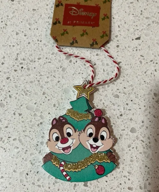 Disney Chip and Dale Wooden Ornament Primark Exclusive NWT