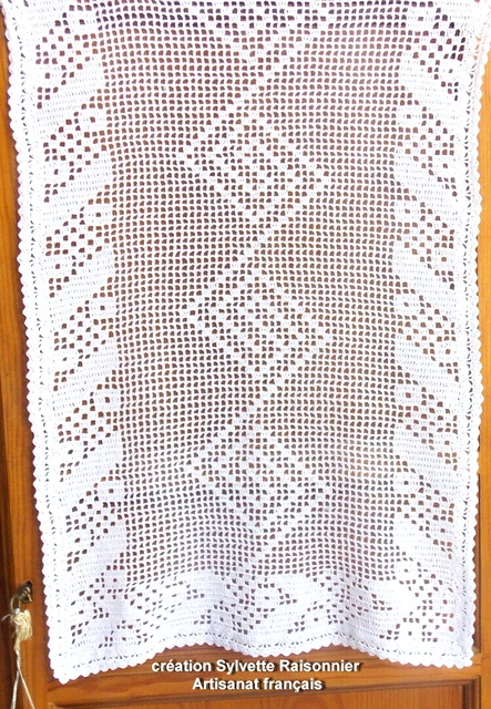 RIDEAU CROCHET MAIN ARTISANAT FRANCAIS SUR MESURE S RAISONNIER