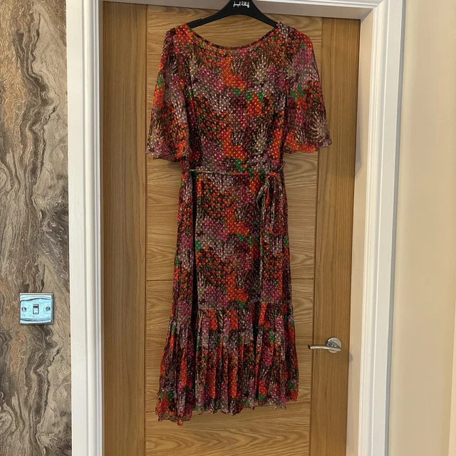 LK BENNETT DR Ally Dress Silk Blend Devore Midi Dress Size UK 12 Fabulous 49.99 PicClick UK