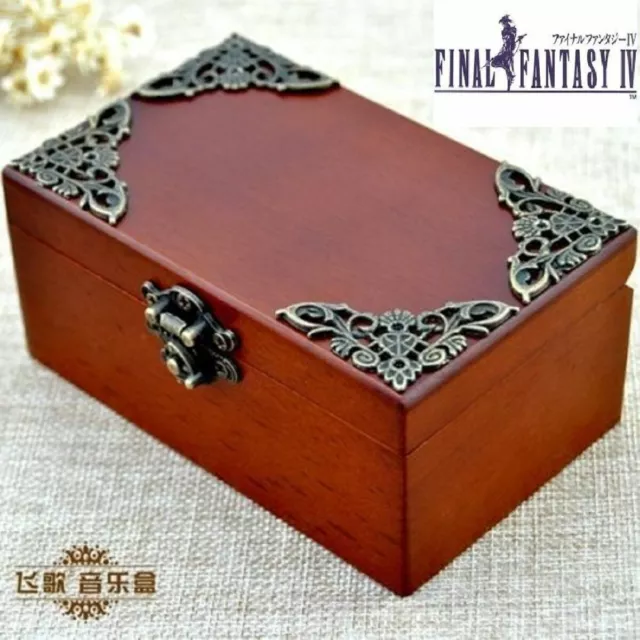 Sankyo Vintage Wooden Rectangle Music Box : Final Fantasy IV Theme Soundtrack