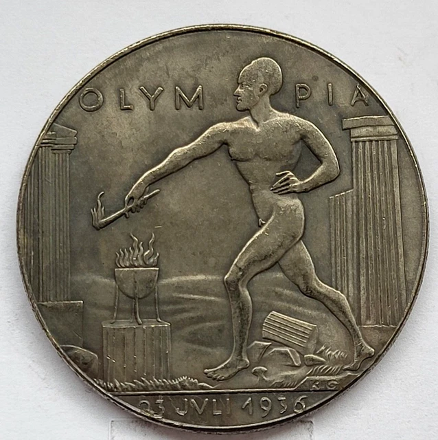 Orig.participant medal  Olympic Games BERLIN 1936 - Torch relay 23.07. ! RARITY