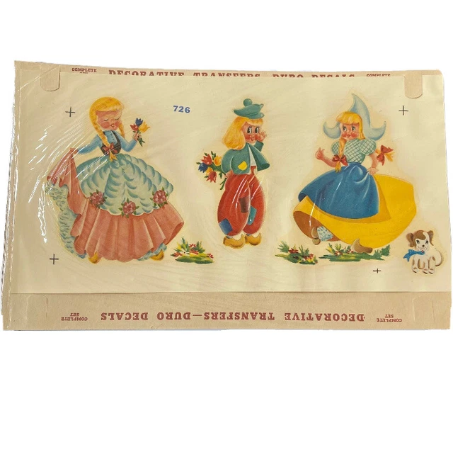 Calcomanías holandesas Duro 726 de colección holandesas transferencia decorativa para niños y 2 niñas