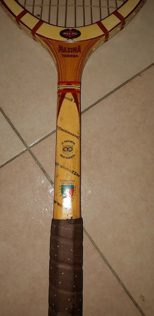 Raquette De Tennis Vintage Maxima Torneo - Bois - Années 70 - Italie