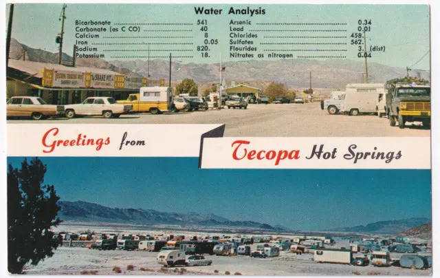 Tecopa Hot Springs Water Analysis Posted 1973 To Naomi Maxwell, Paradise, Ca