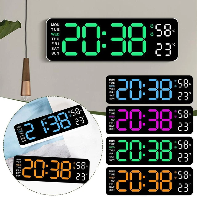 With Calendar Date Temperature LED Large Display USB Digital Wall Alarm Clock